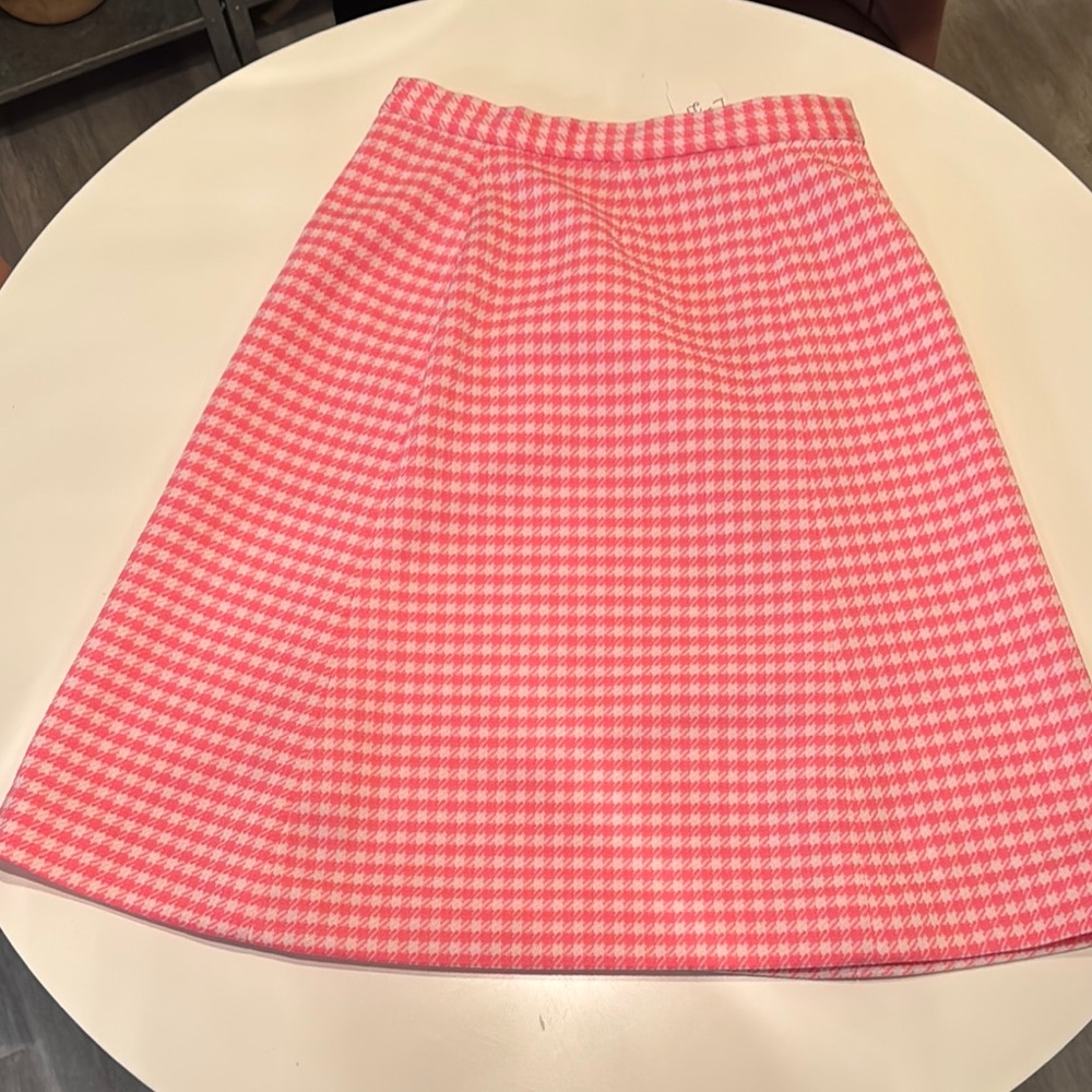 Pink Houndstooth Women's Skirt